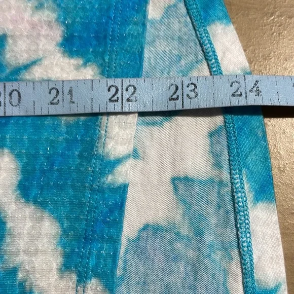 Michael by Michael Kors Teal & White Sequin Front Shirt - Picture 7 of 7